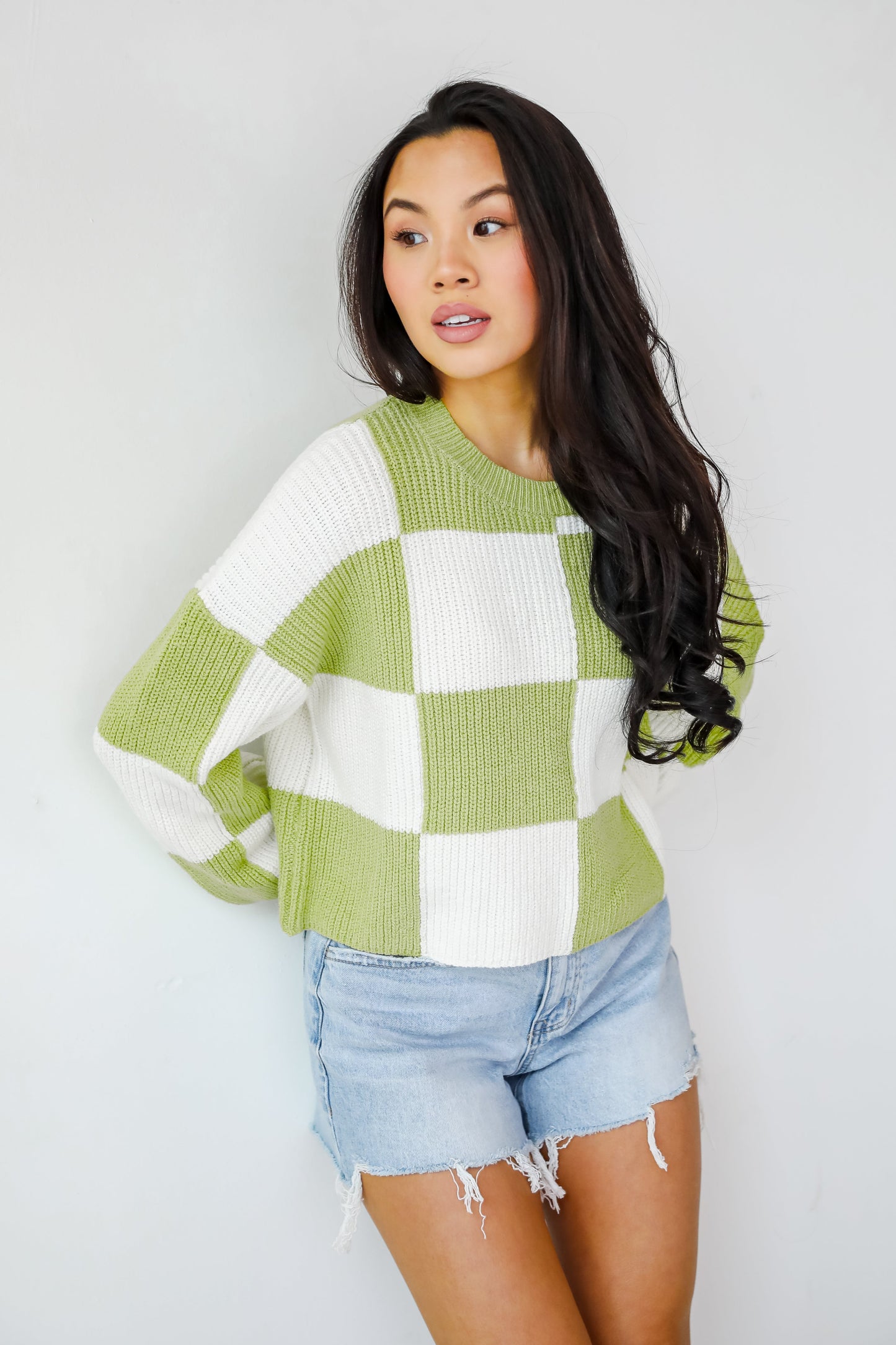 Precisely Adorable Checkered Sweater