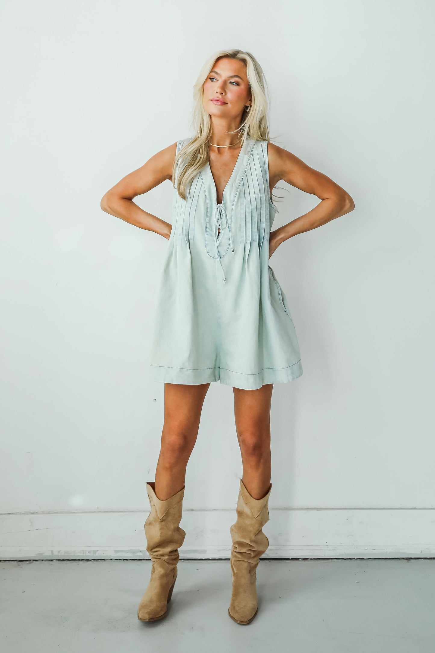 Precious Look Denim Romper