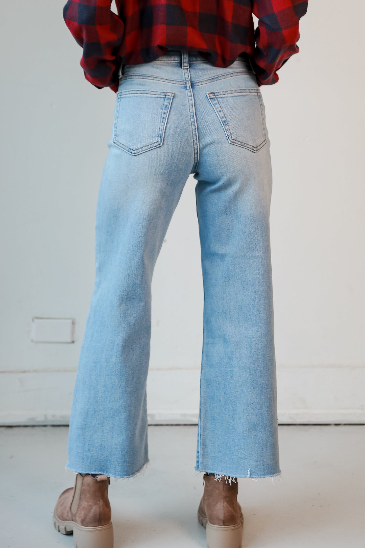 Scarlett Light Wash Slim Wide Leg Jeans