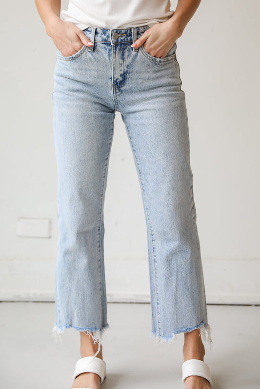 Kendall Light Wash Distressed Dad Jeans