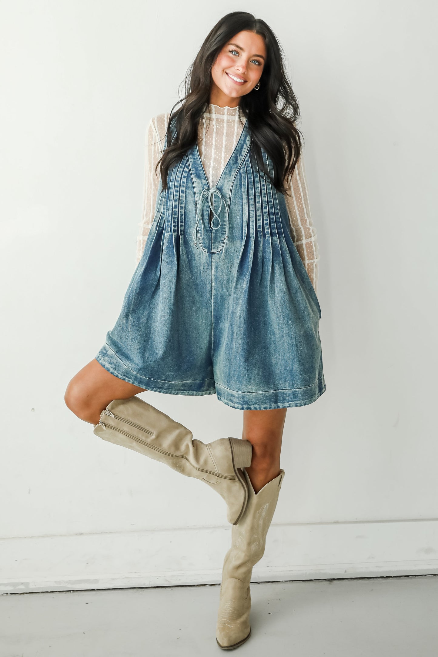 Precious Look Denim Romper
