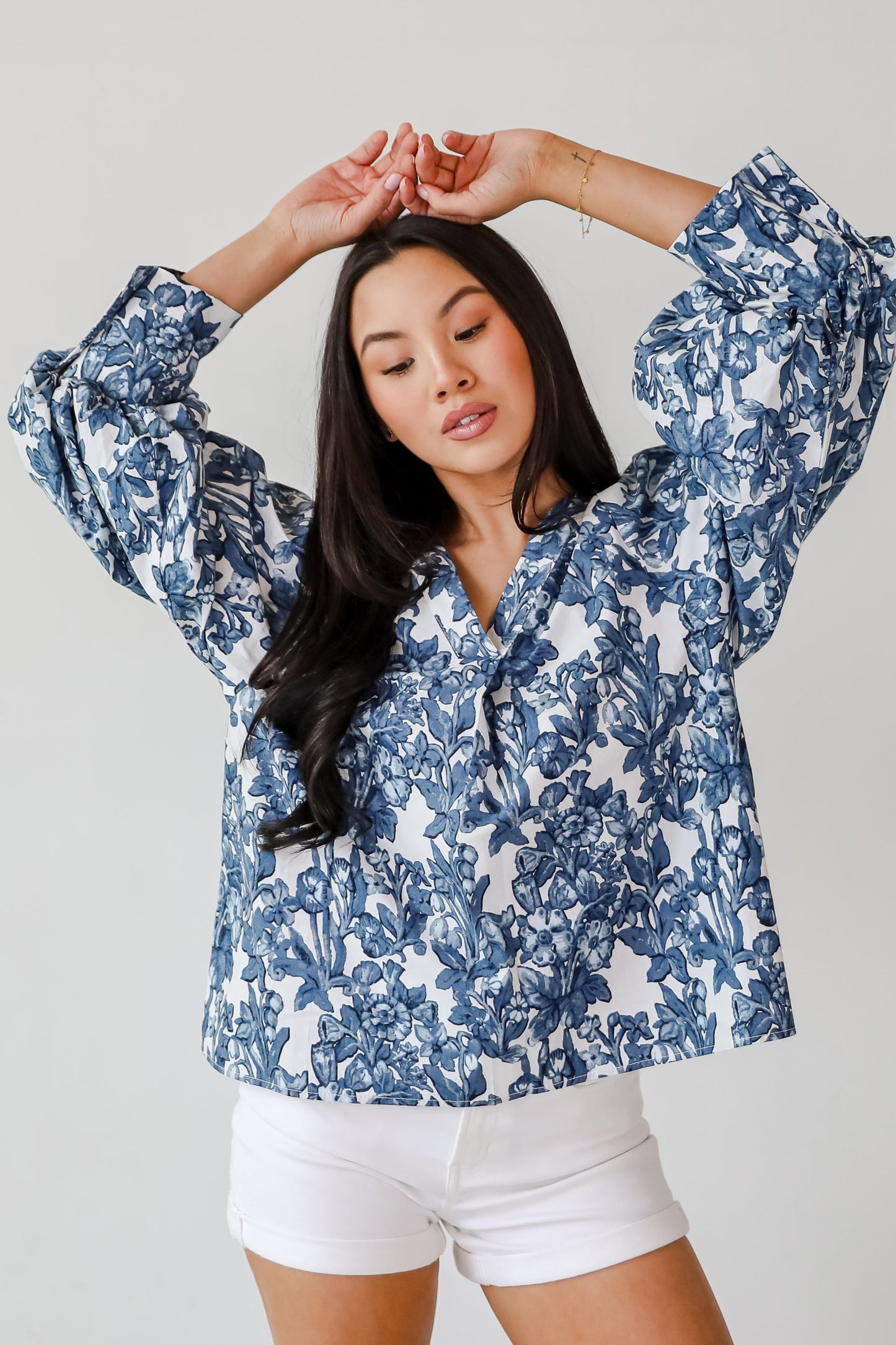 Flirtatious Always Off White Floral Blouse