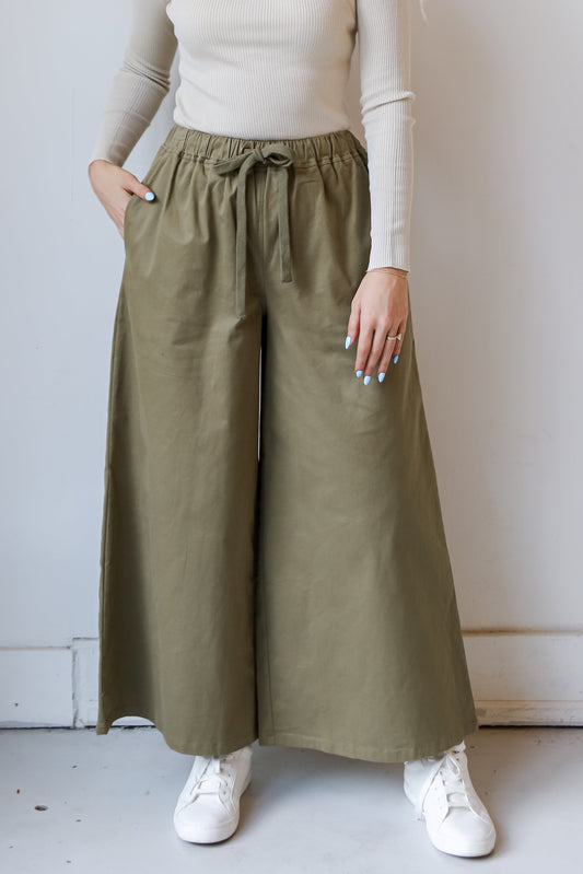 FINAL SALE - Enhanced Energy Olive Wide Leg Pants