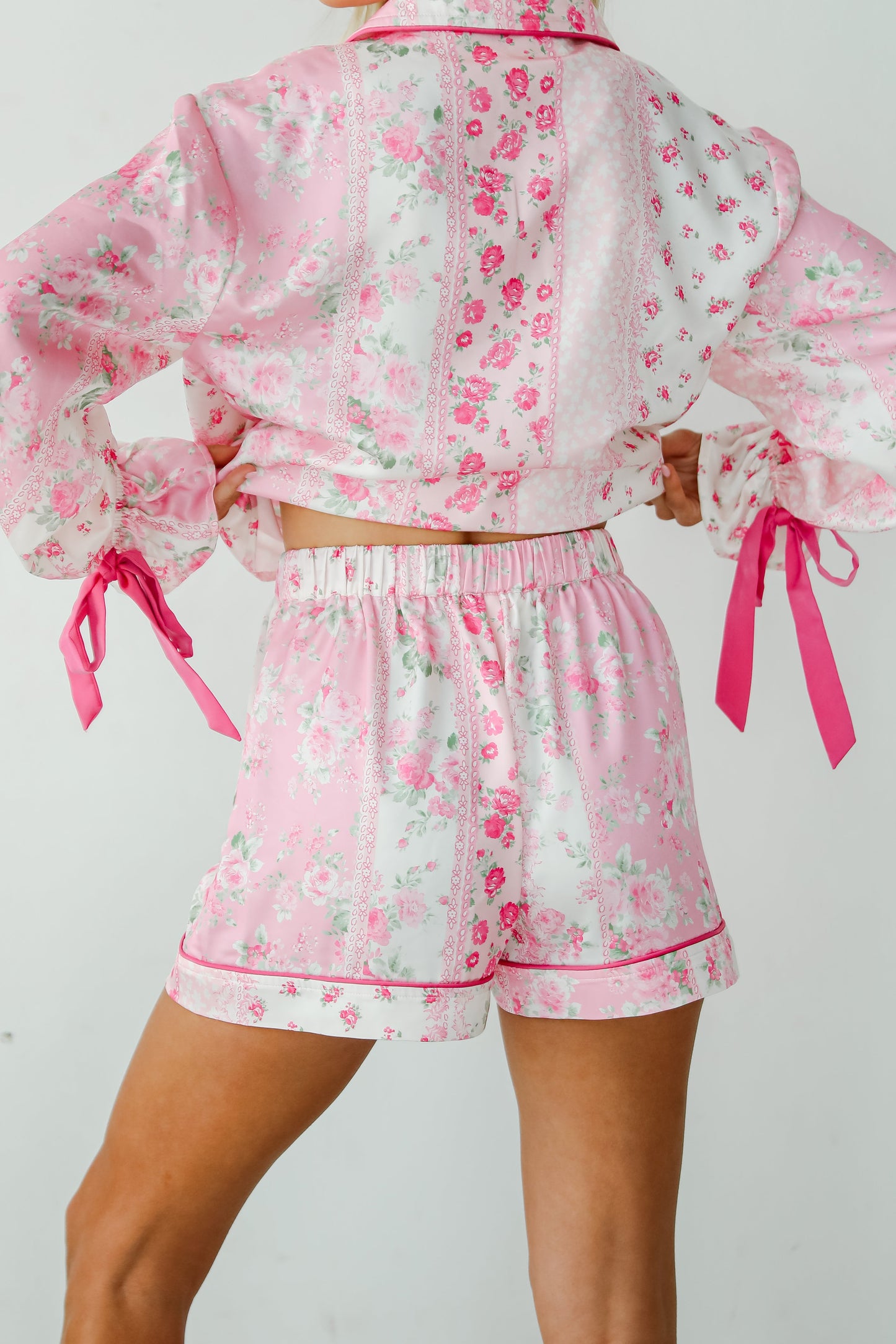 Sweet Dreams Pink Floral Pajama Shorts