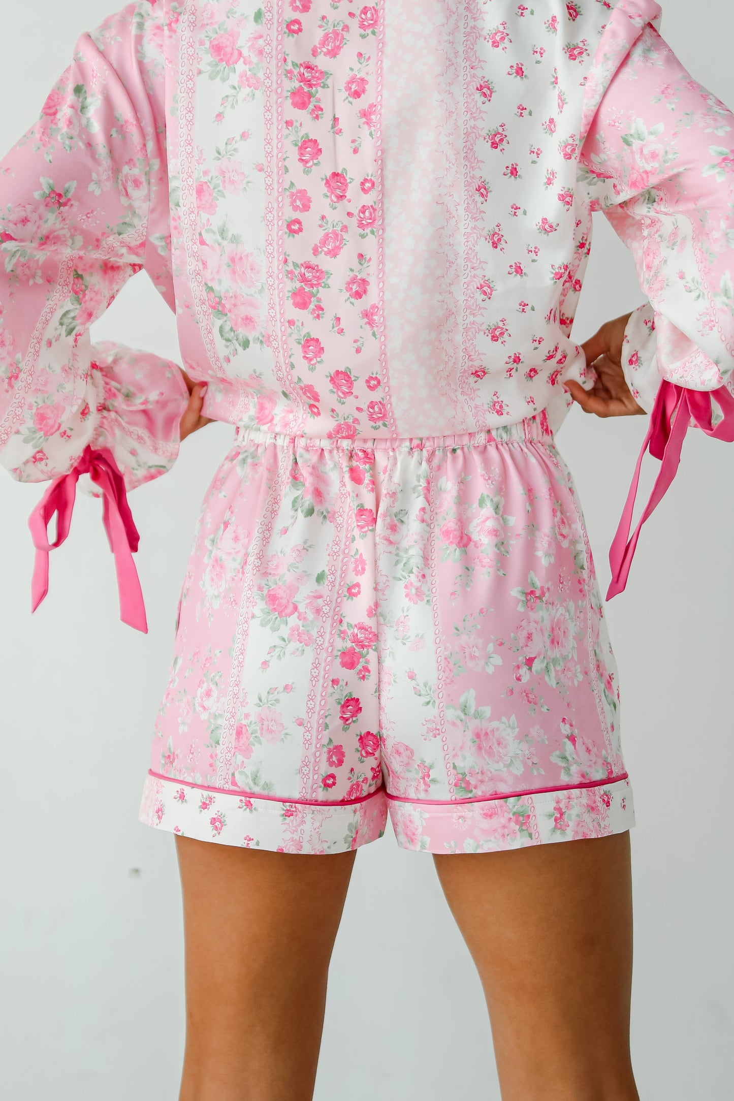 Sweet Dreams Pink Floral Pajama Shorts