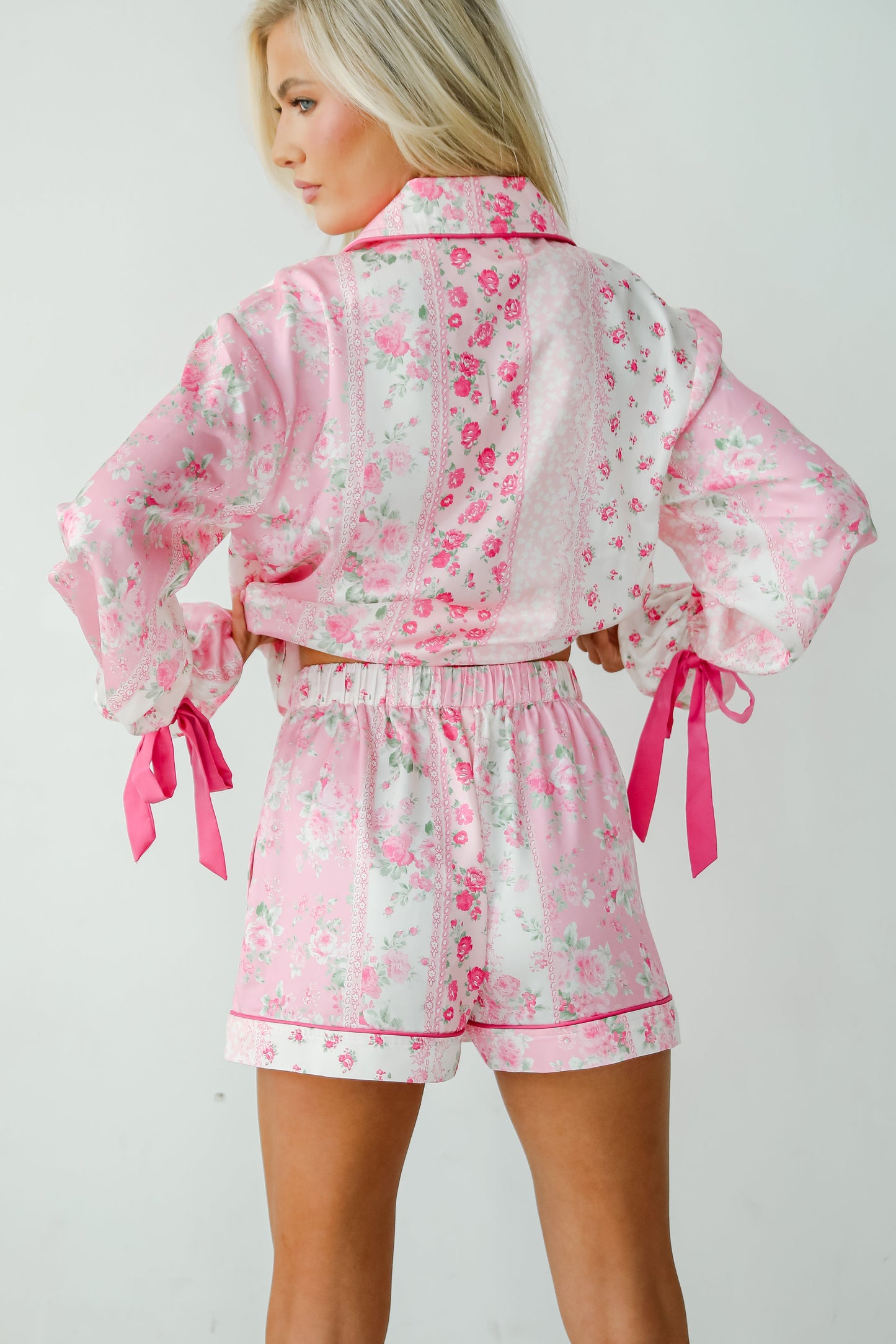 Sweet Dreams Pink Floral Pajama Shorts