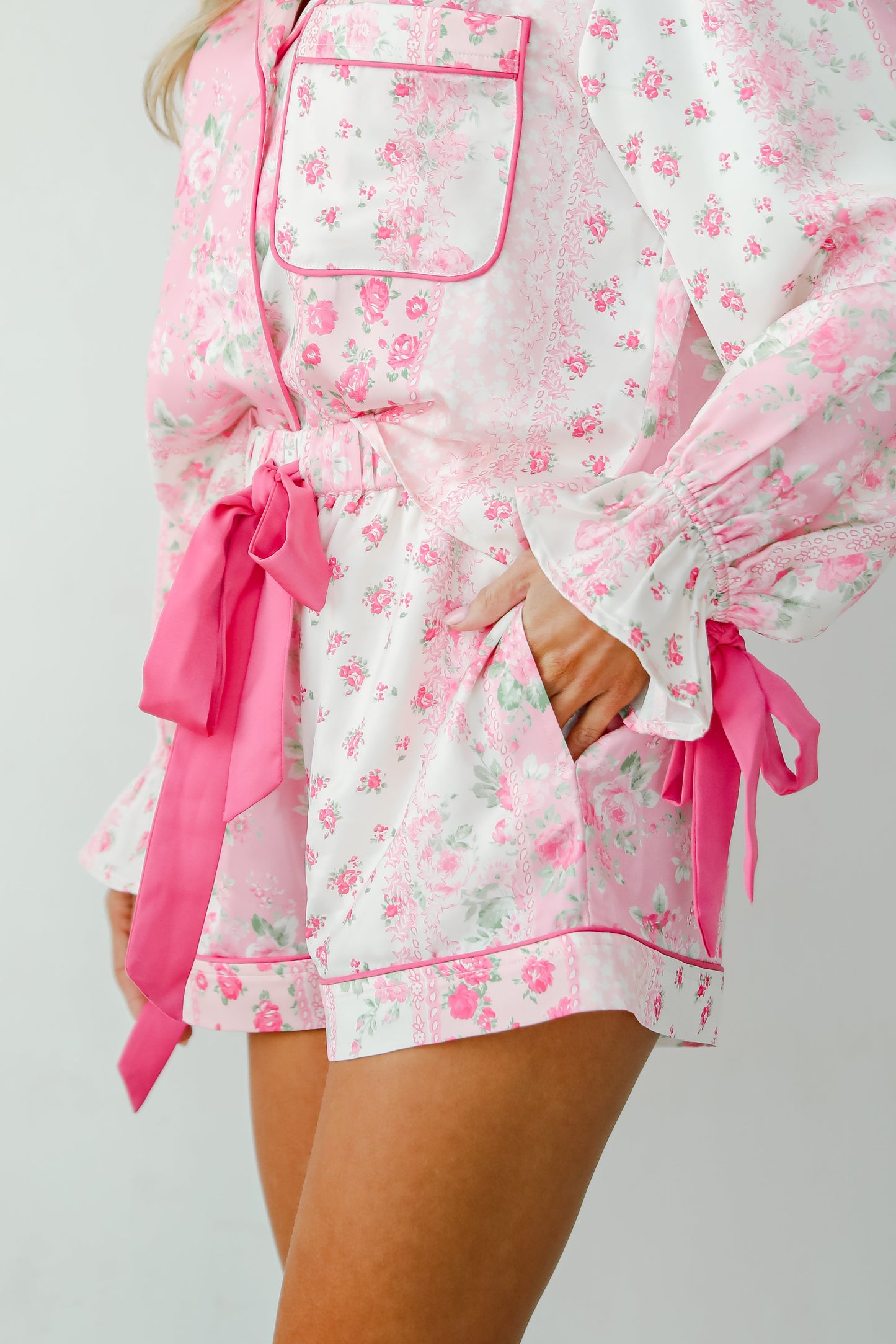 Sweet Dreams Pink Floral Pajama Shorts