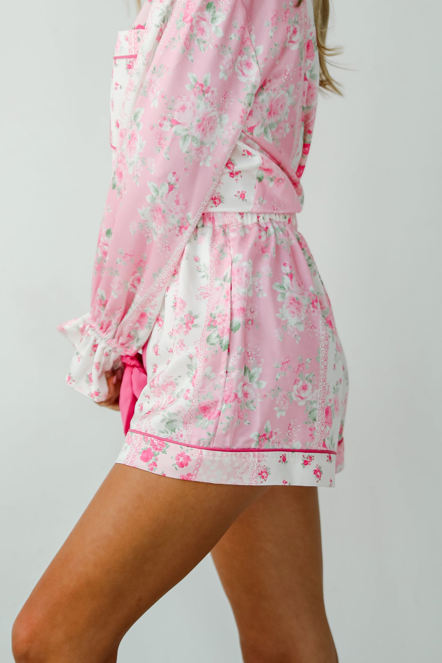 Sweet Dreams Pink Floral Pajama Shorts