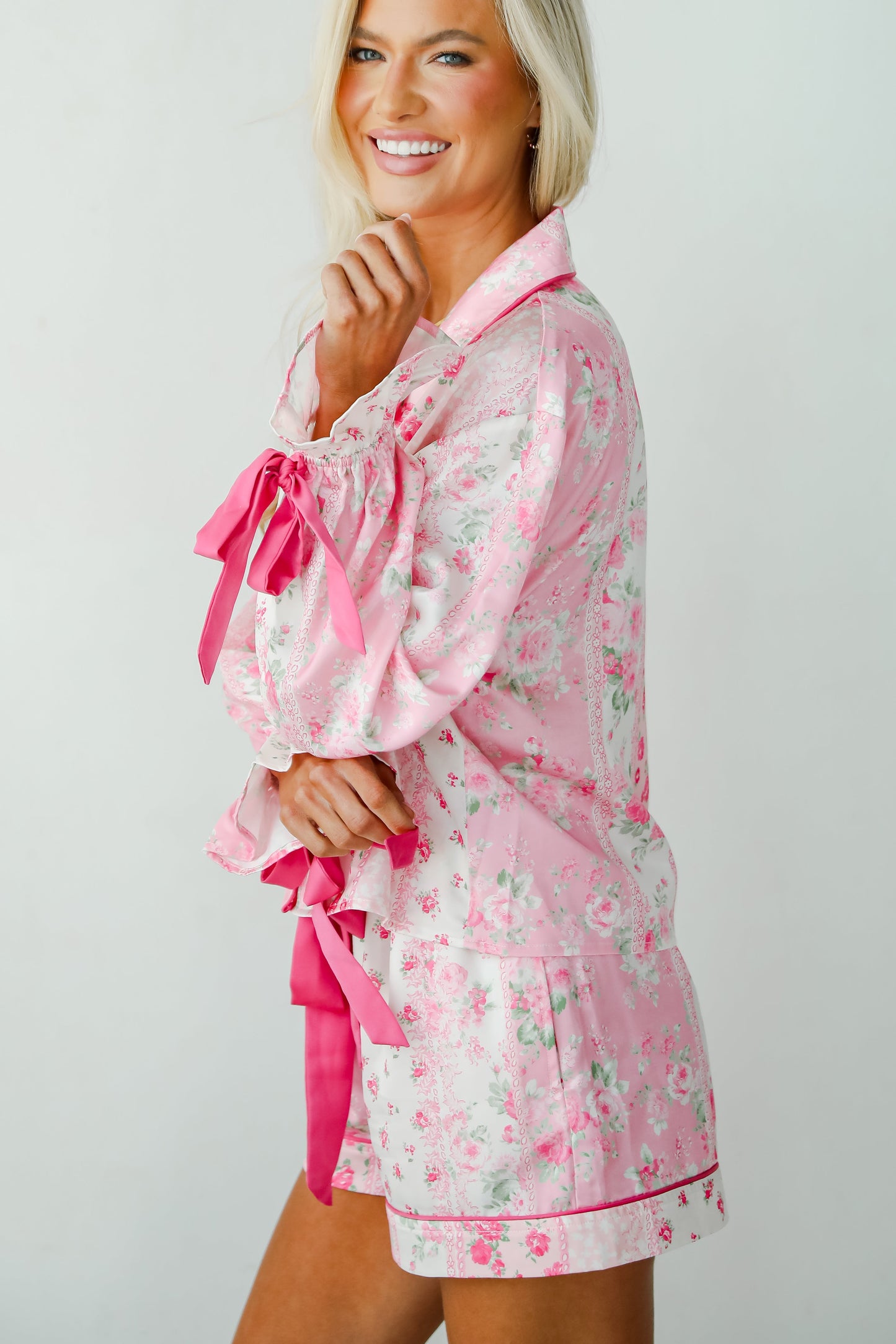 Sweet Dreams Pink Floral Pajama Top