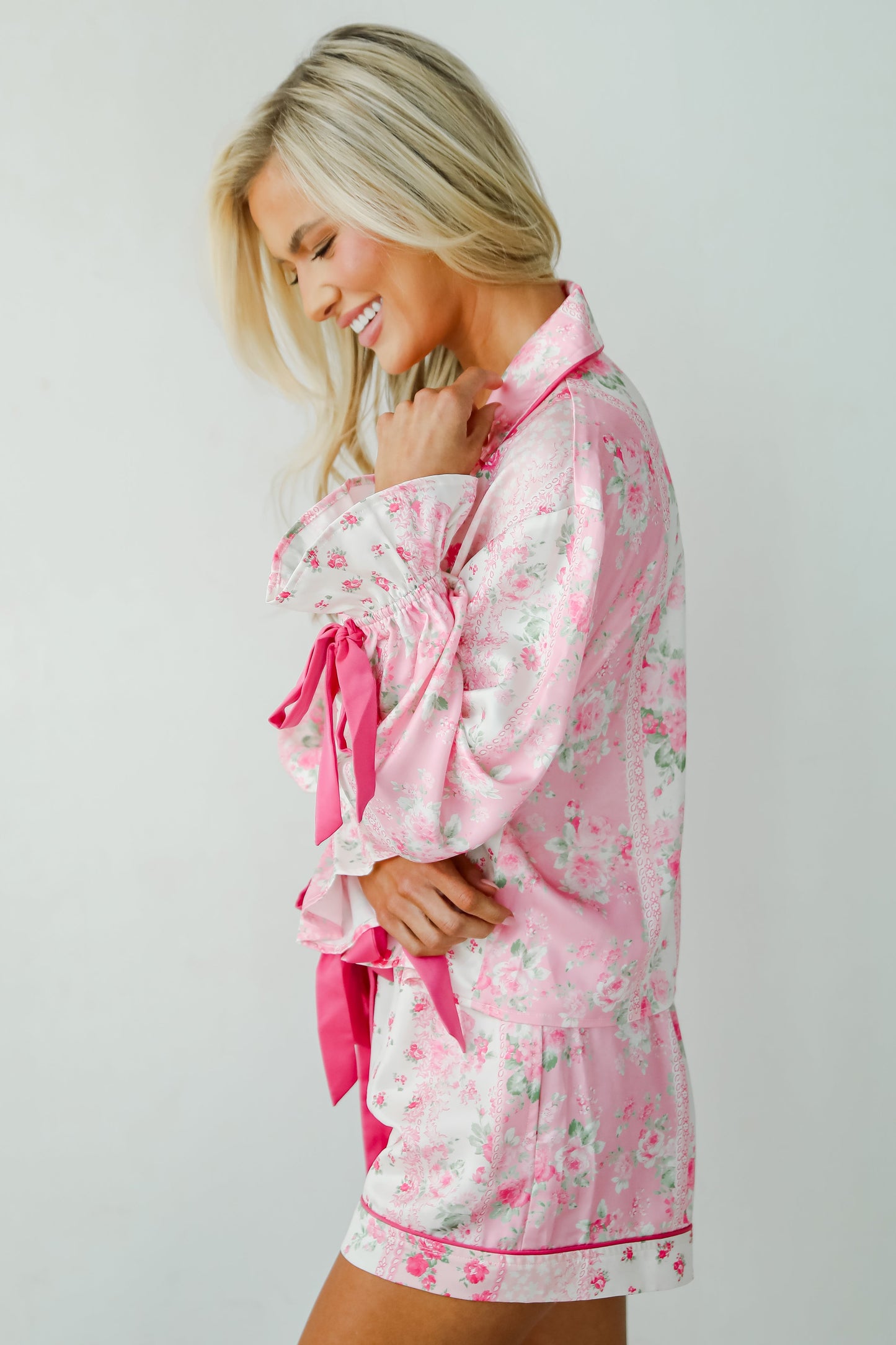 Sweet Dreams Pink Floral Pajama Top