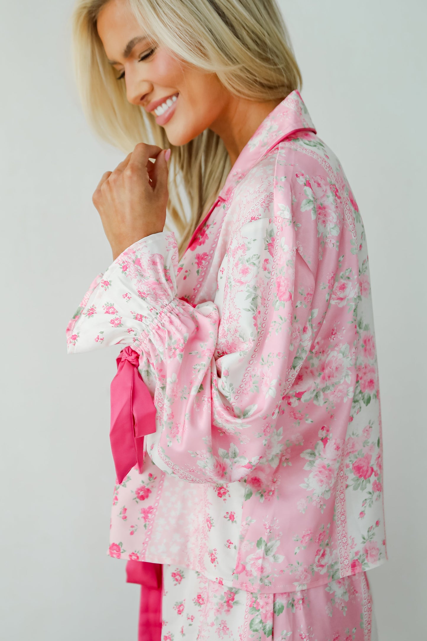 Sweet Dreams Pink Floral Pajama Top