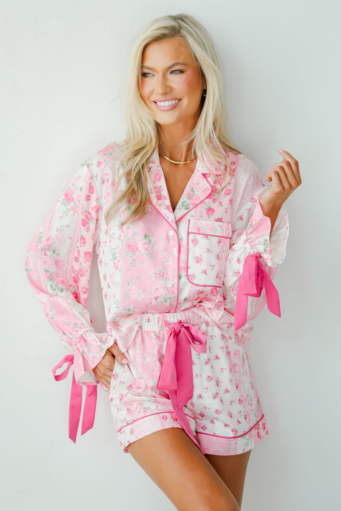 Sweet Dreams Pink Floral Pajama Top