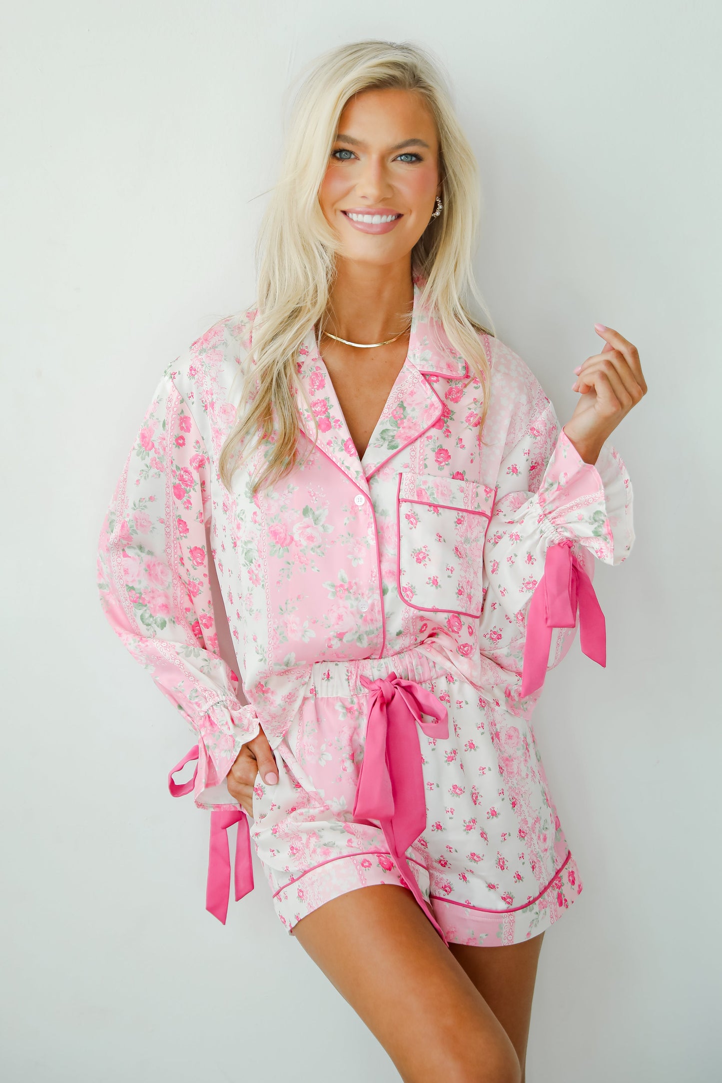 Sweet Dreams Pink Floral Pajama Top