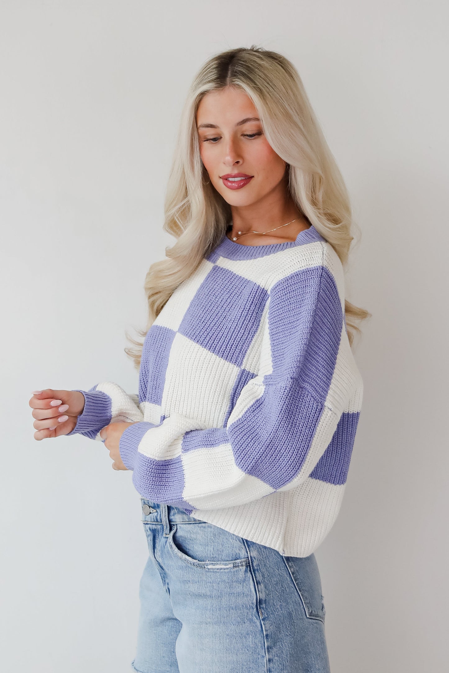Precisely Adorable Checkered Sweater