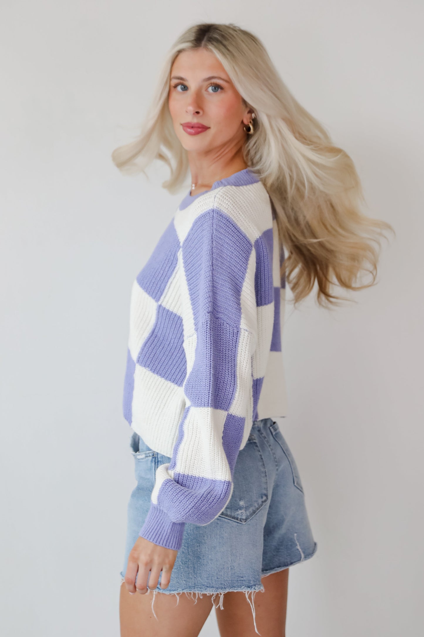 Precisely Adorable Checkered Sweater