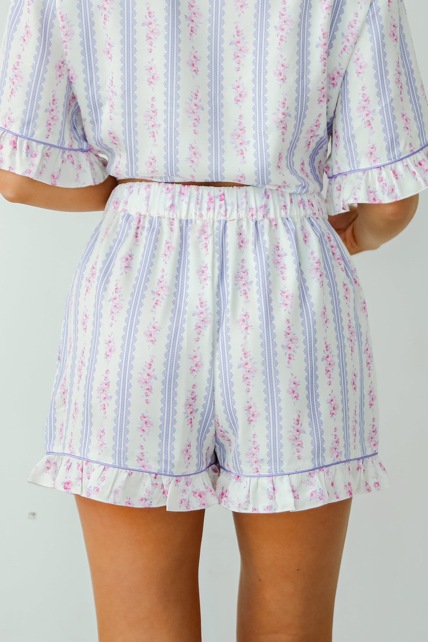 Dreaming Of You Purple Floral Pajama Shorts