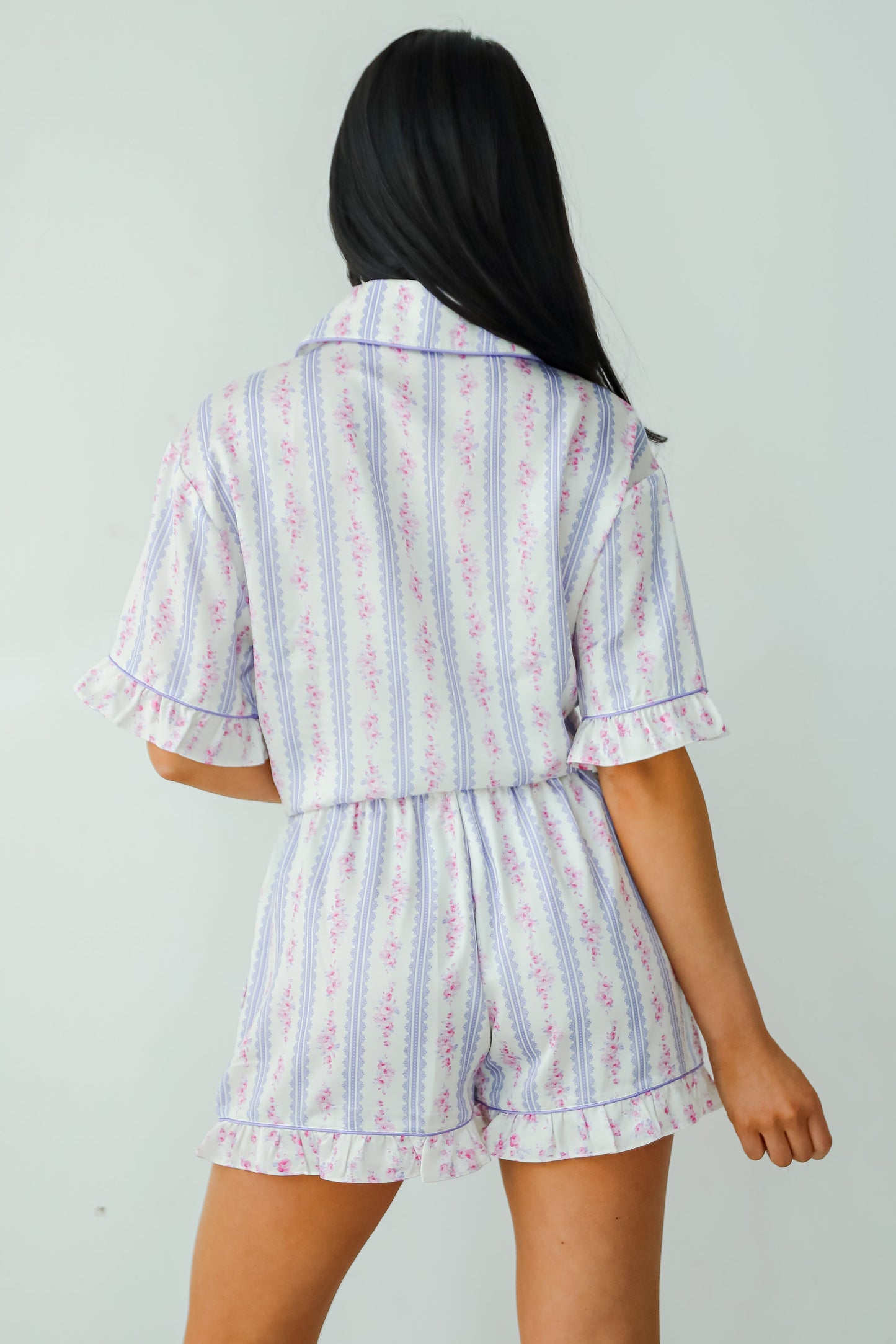 Dreaming Of You Purple Floral Pajama Shorts