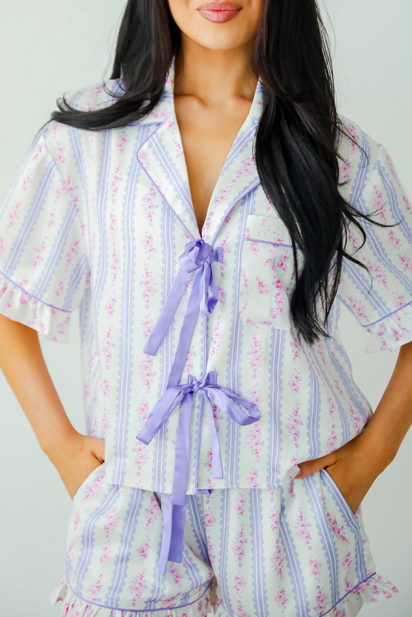 Dreaming Of You Purple Floral Pajama Top