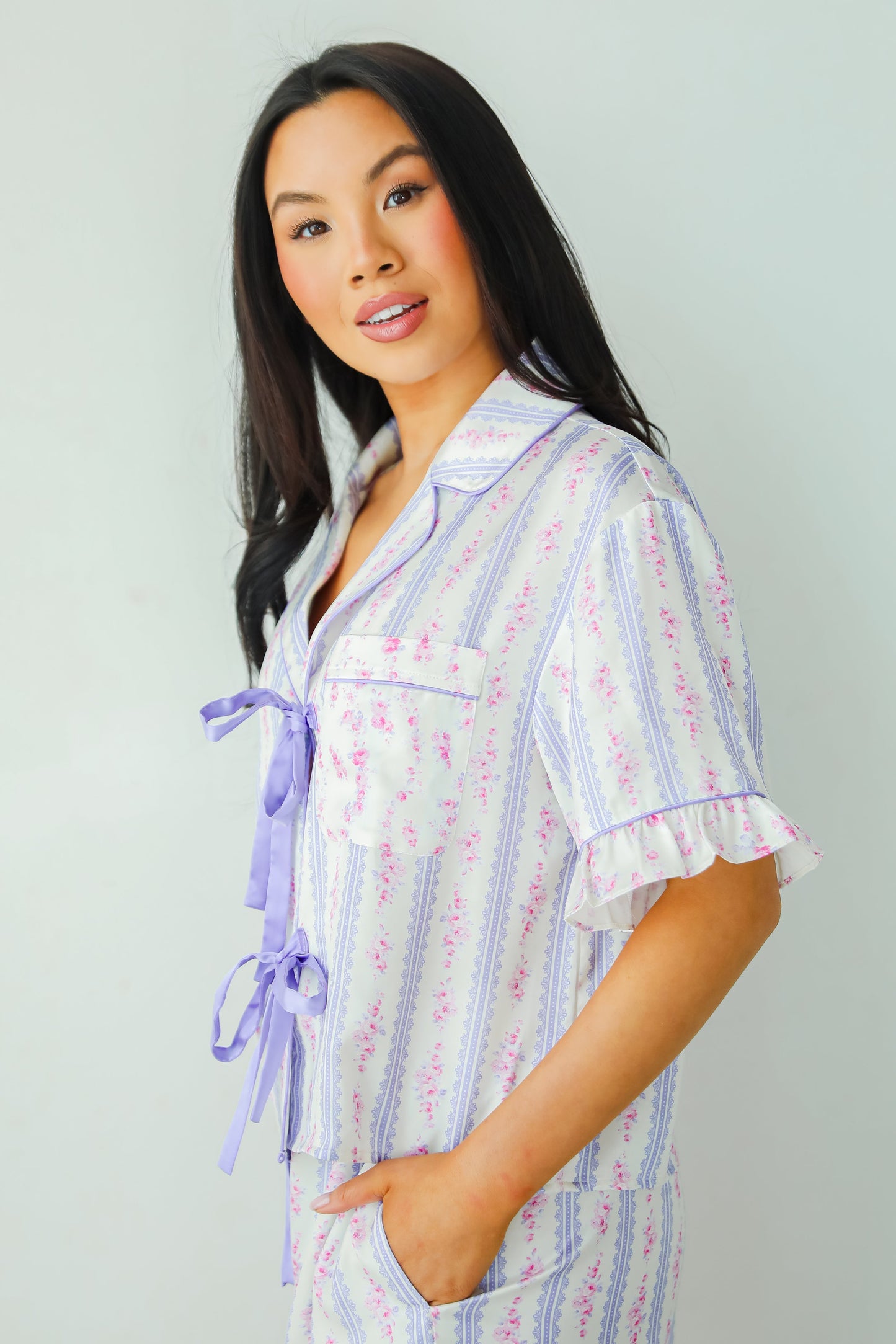 Dreaming Of You Purple Floral Pajama Top