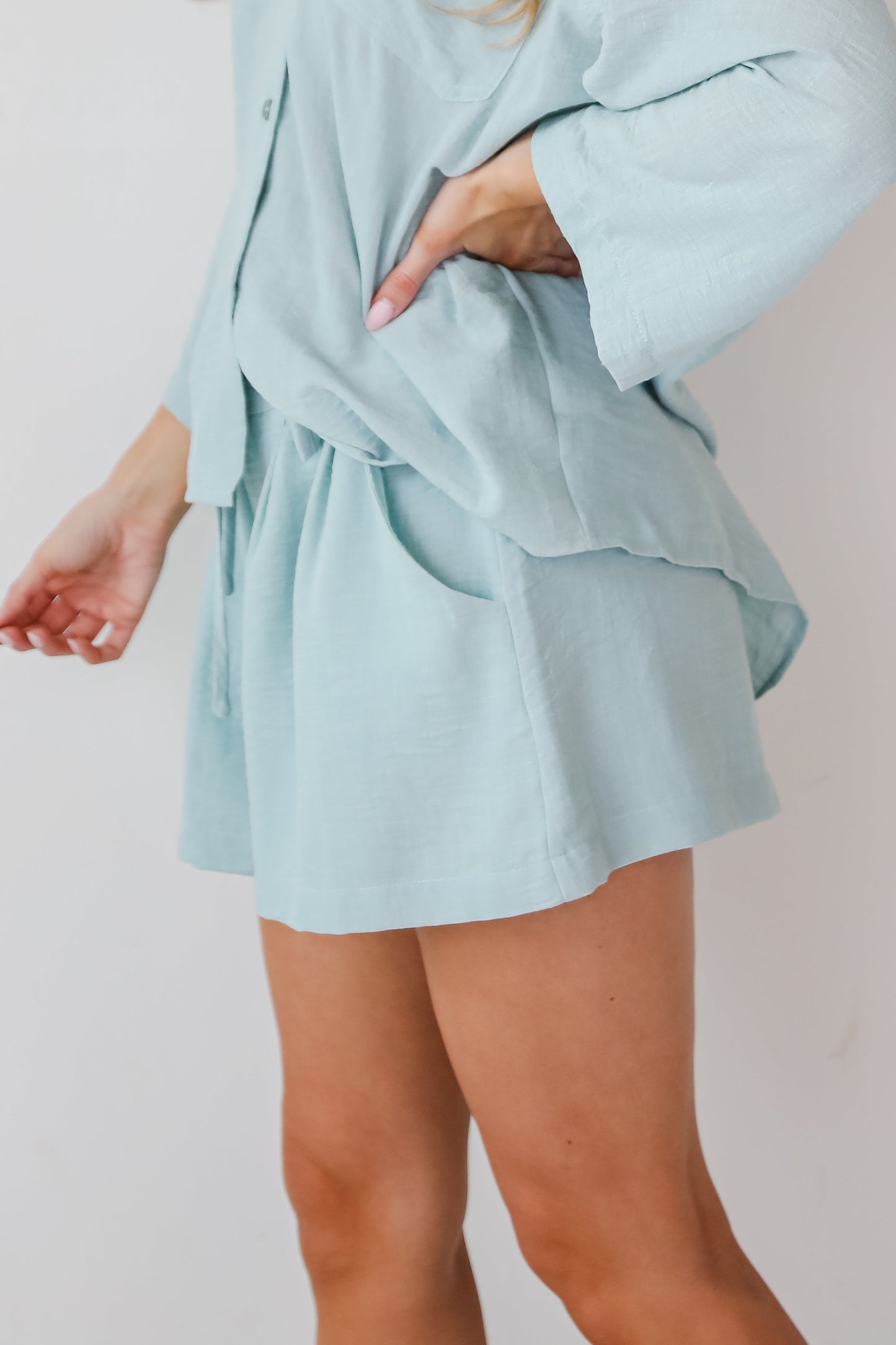 Sunny Mentality Sage Shorts - DU DEAL