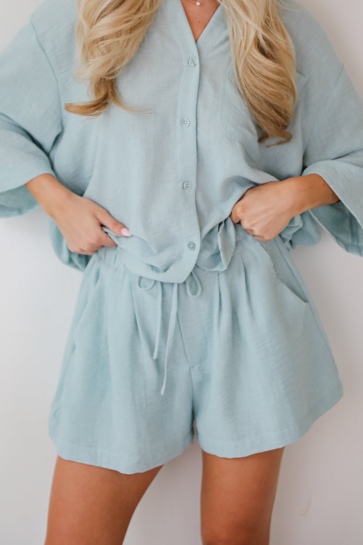 Sunny Mentality Sage Shorts - DU DEAL