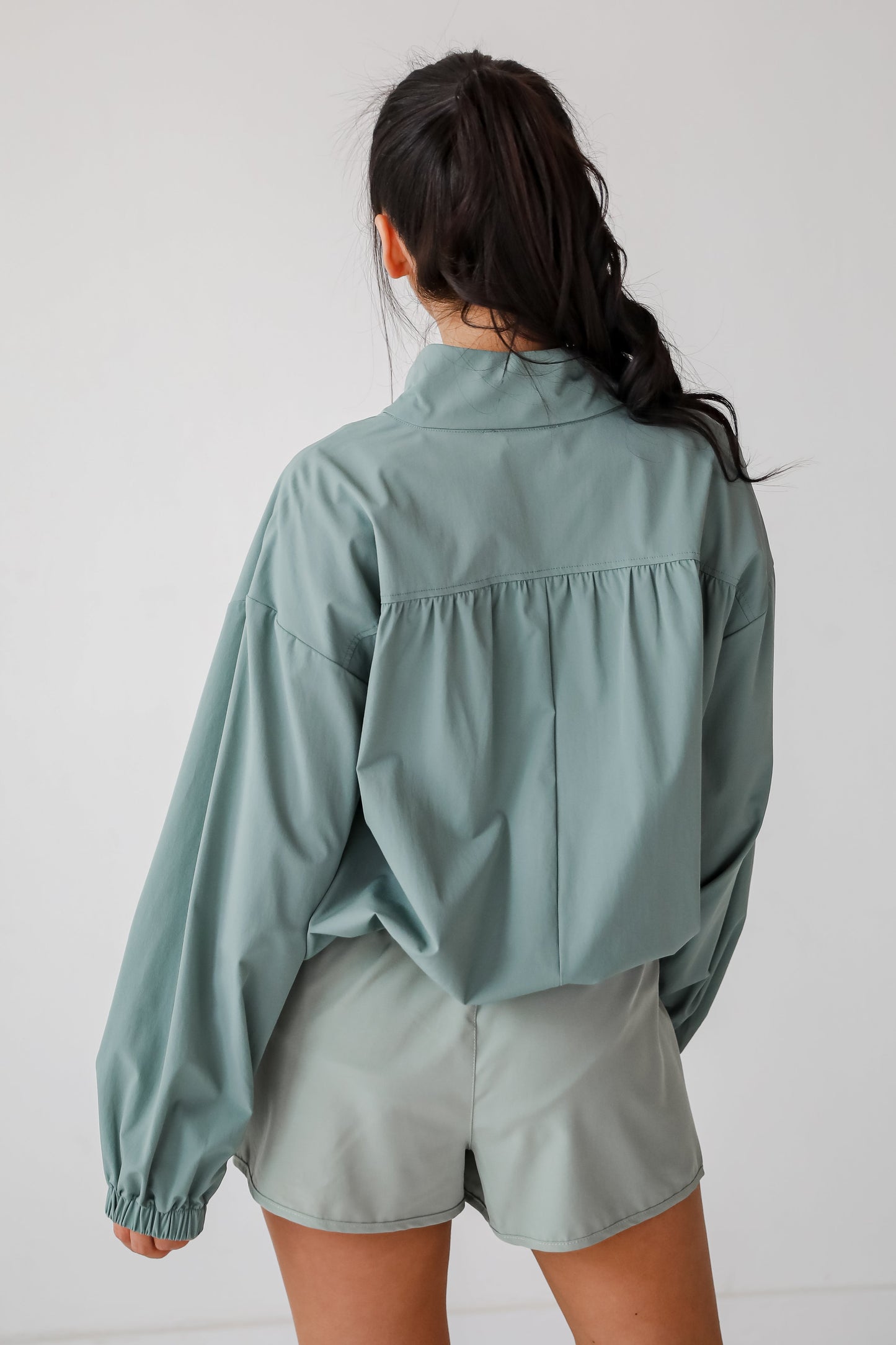 On The Daily Sage Athletic Windbreaker Jacket