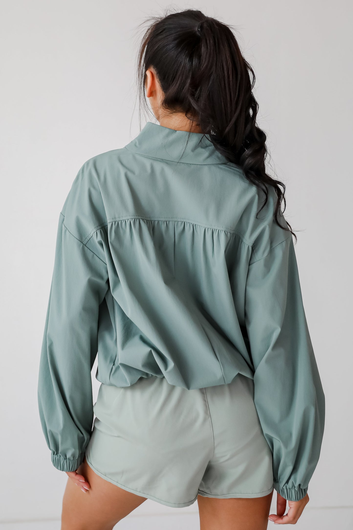 On The Daily Sage Athletic Windbreaker Jacket