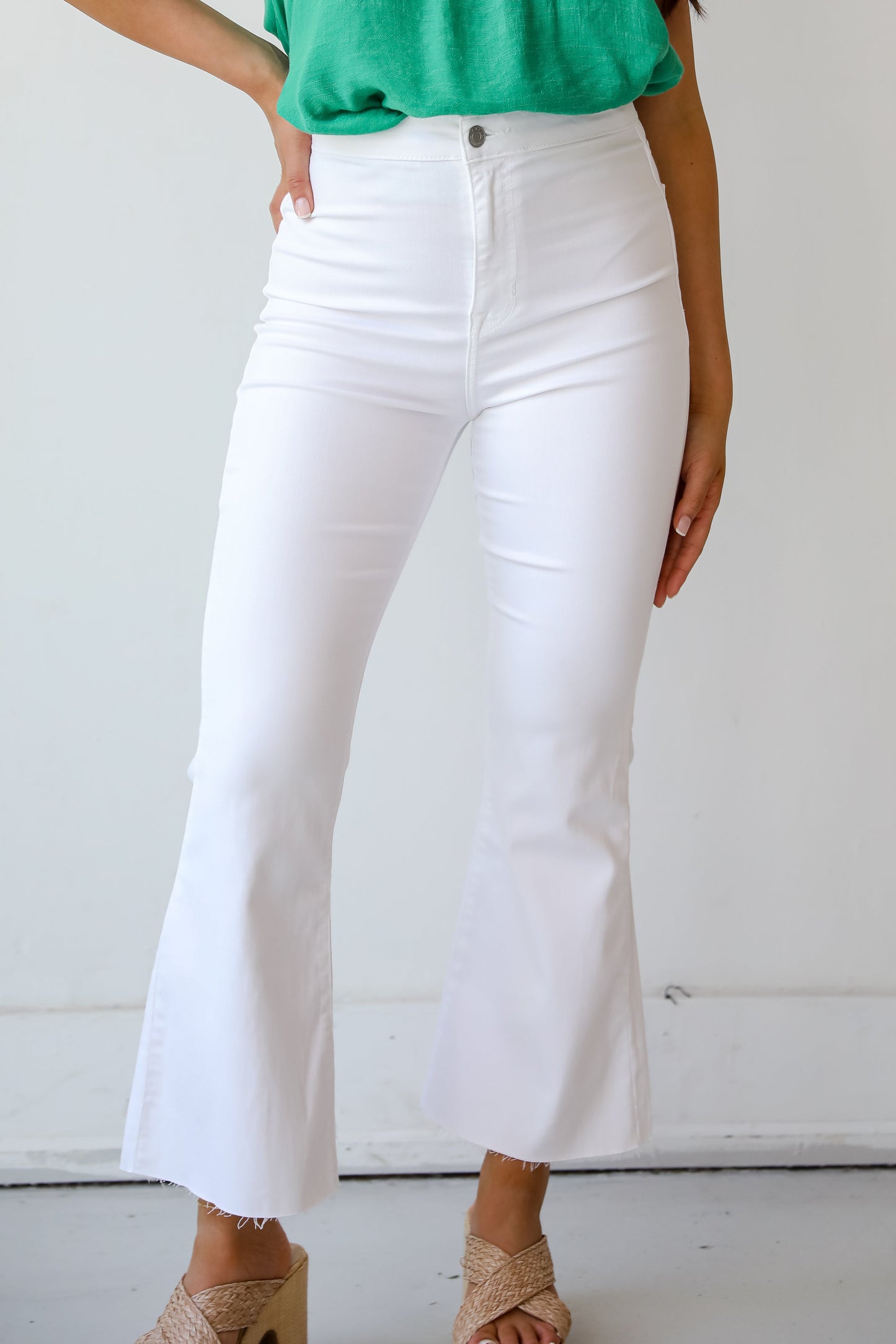 FINAL SALE - Kaitlyn White Flare Jeans