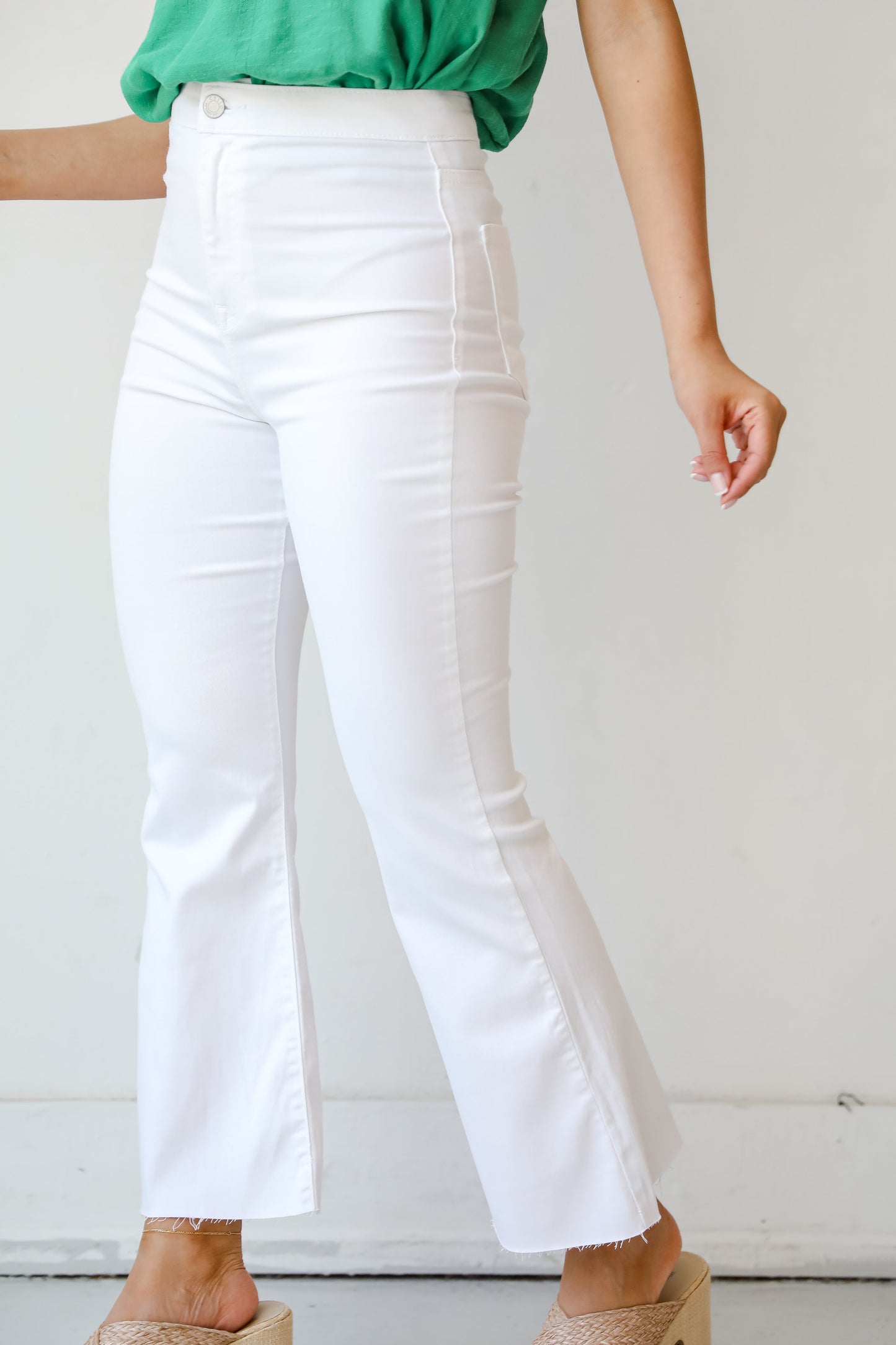 FINAL SALE - Kaitlyn White Flare Jeans