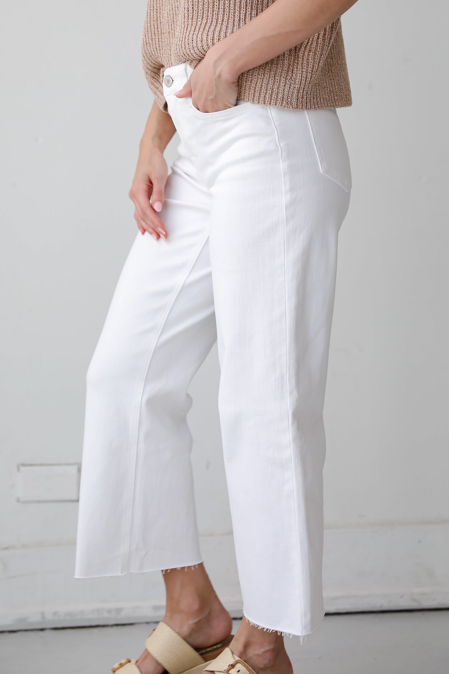 Olivia White Wide Leg Jeans