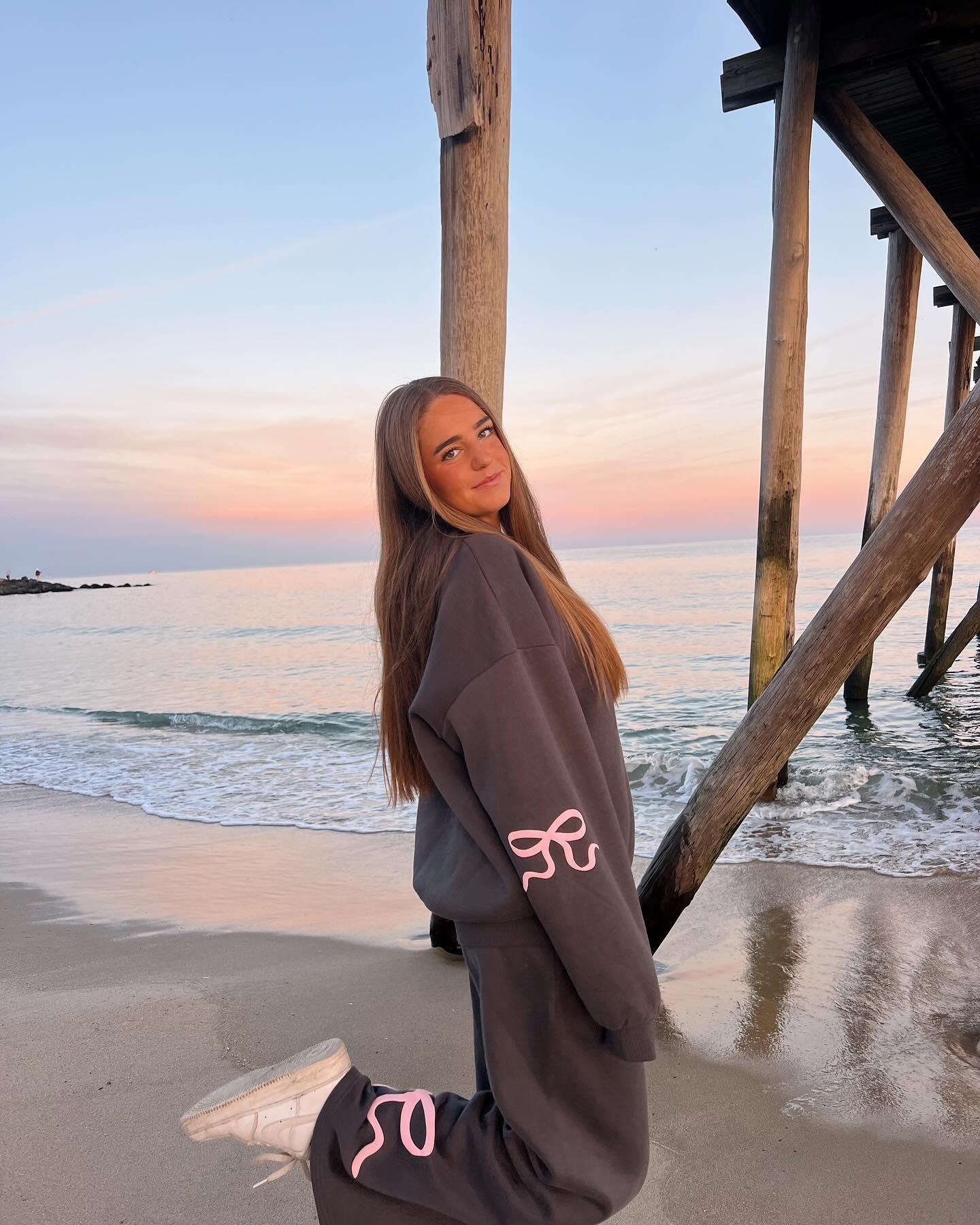 2025 Spring Women's Casual Bow Print Hoodie and Sweatpants 2-Piece Set🎀(Buy 2 Free Shipping)